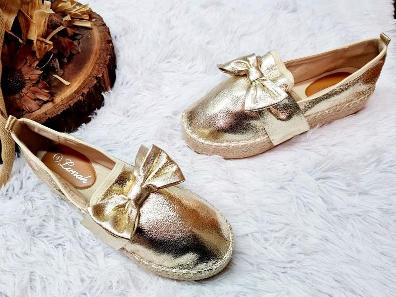 Ladies Gold Bow Pumps - StylePhase SA