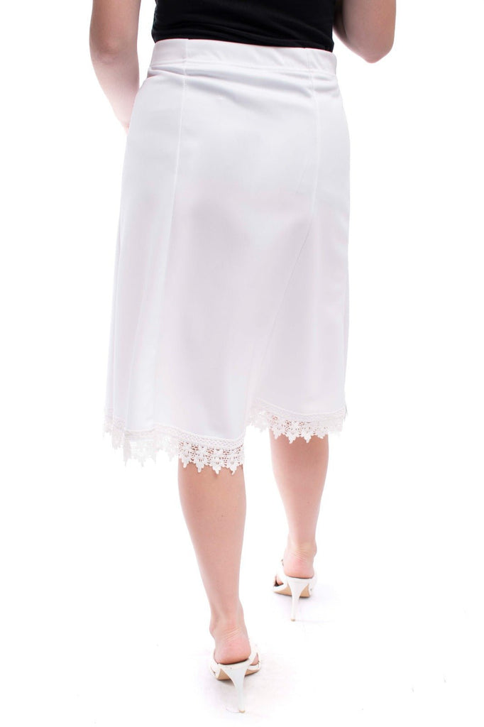 Ladies Lace Trim White Skirt - StylePhase SA