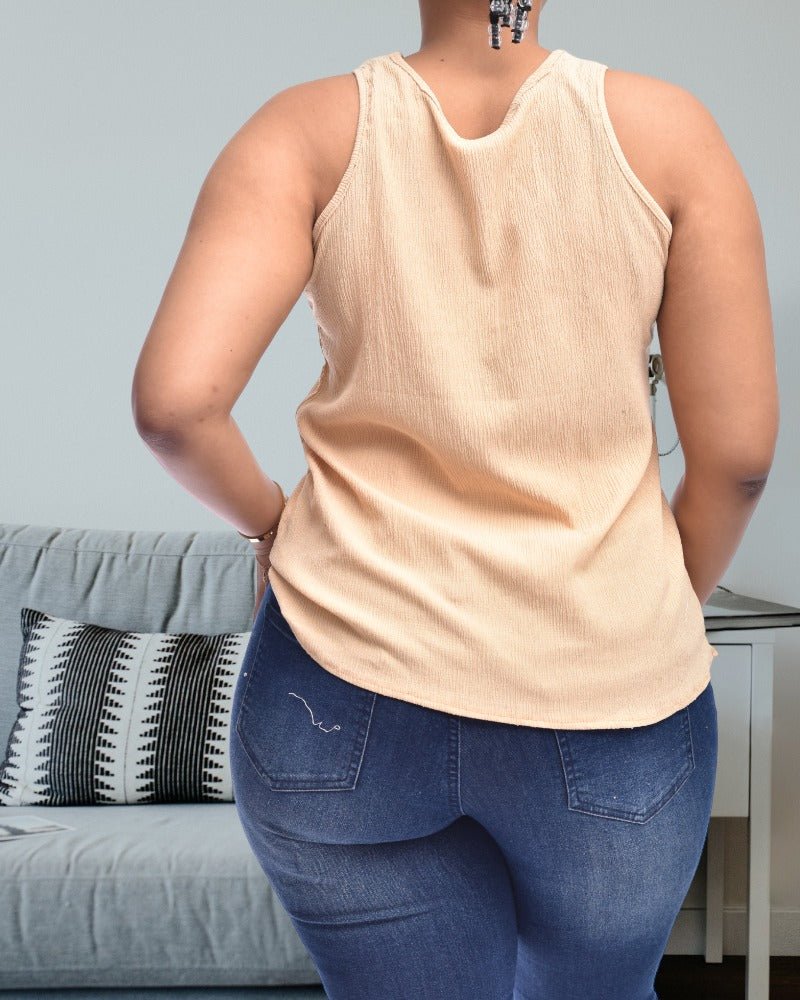 Ladies Light Beige Sleeveless Top - StylePhase SA