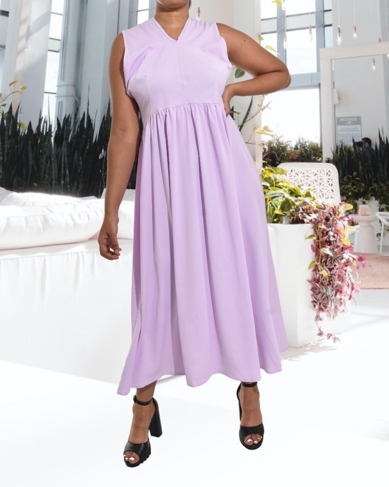 Ladies Lilac Criss Cross Back Dress - StylePhase SA