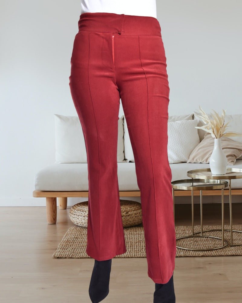 ladies maroon moleskin pants 646894