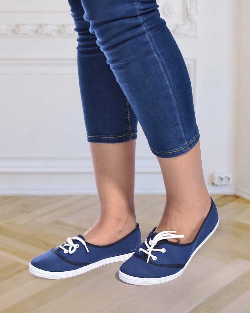 Ladies Navy Casual Canvas Shoes - StylePhase SA