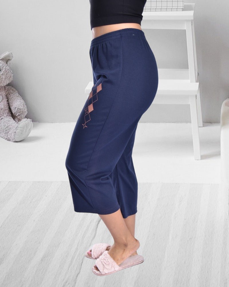 Ladies Navy Knit Capri Pants - StylePhase SA