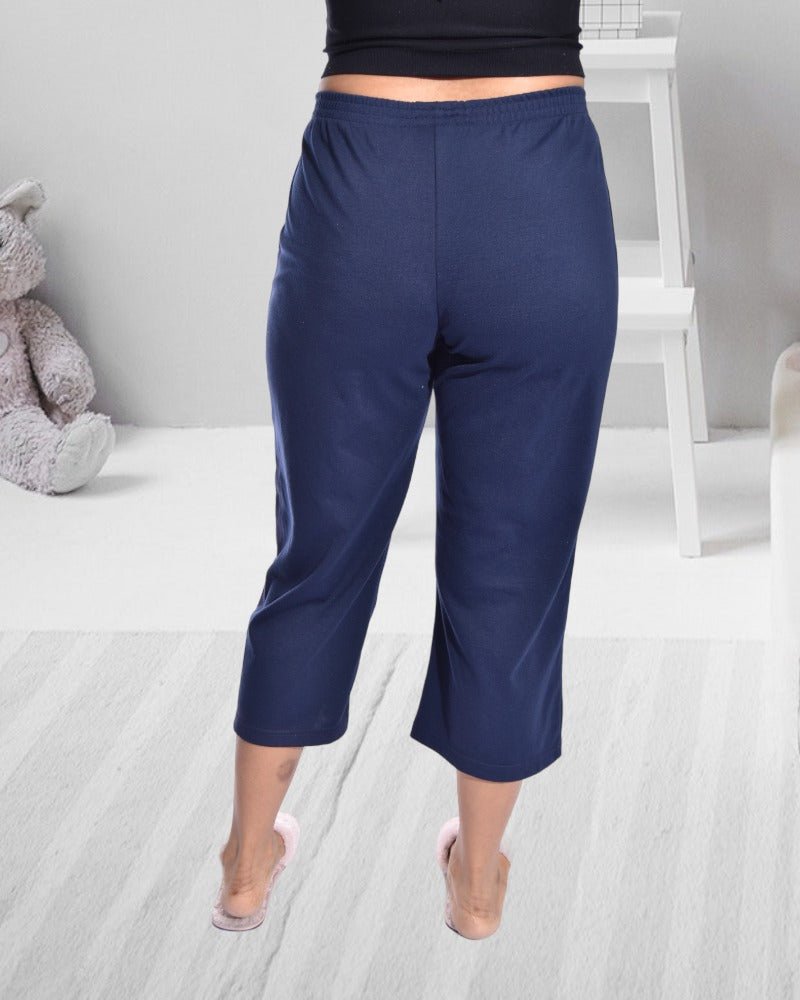 Ladies Navy Knit Capri Pants - StylePhase SA