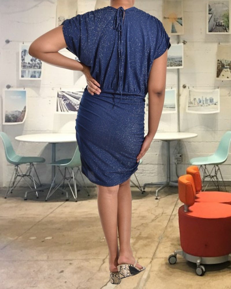 Ladies Navy Ruched Dress - StylePhase SA