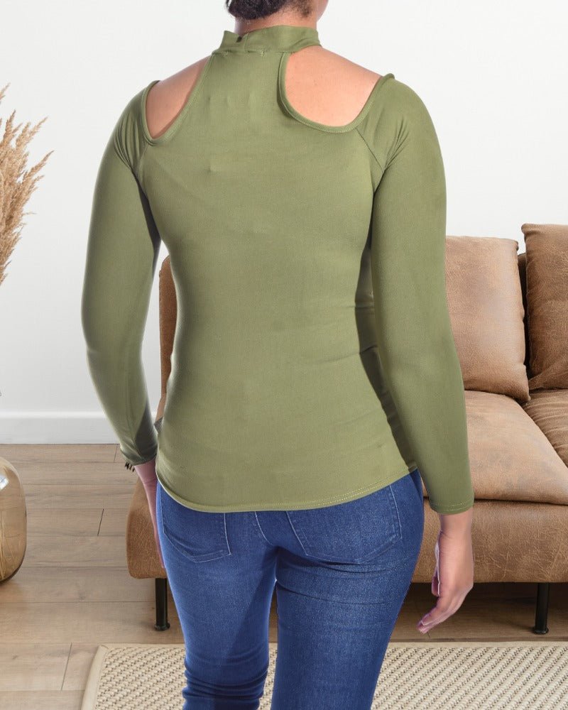 Ladies Olive Green Choker Top - StylePhase SA