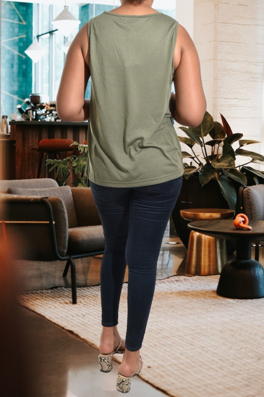Ladies Olive Pattern Vest Top - StylePhase SA