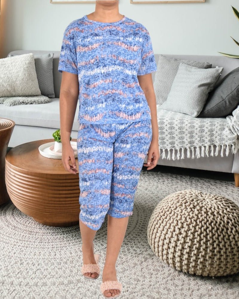 Ladies Patterned 3/4 Pyjama Set - StylePhase SA