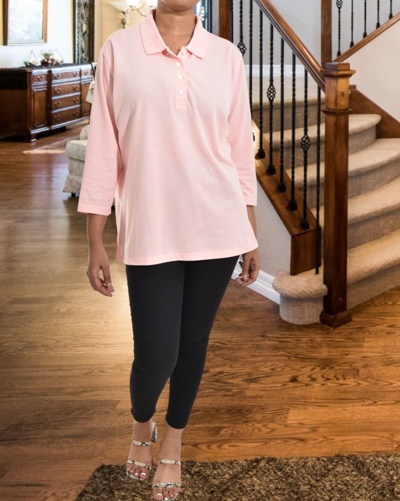 Ladies Pink Collar Top - StylePhase SA