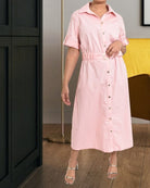 Ladies Pink Dress with Buckle Detail - StylePhase SA
