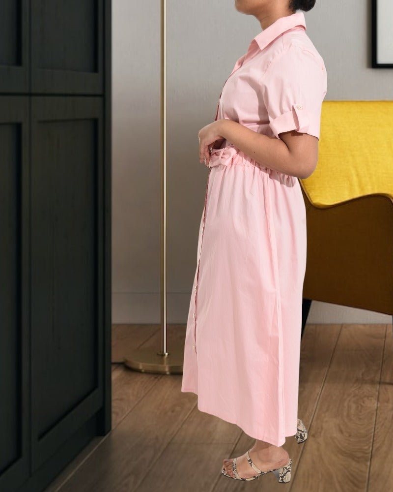 Ladies Pink Dress with Buckle Detail - StylePhase SA