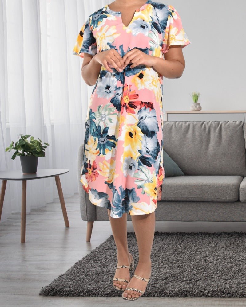 Ladies Pink Floral Dress - StylePhase SA