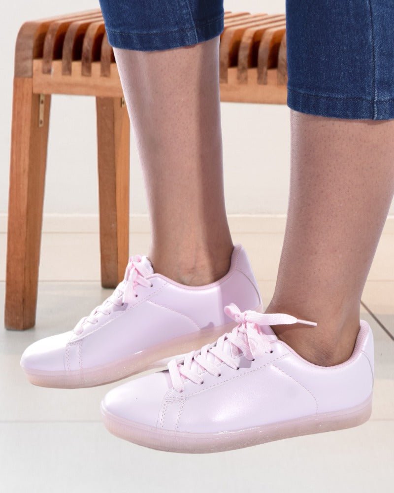 Ladies Pink Lace Up Sneaker - StylePhase SA