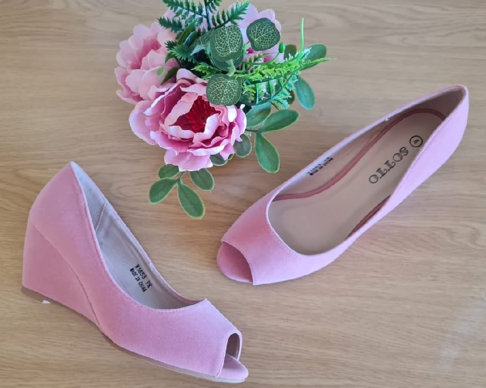 Ladies Pink PeepToe Wedge Heel - StylePhase SA