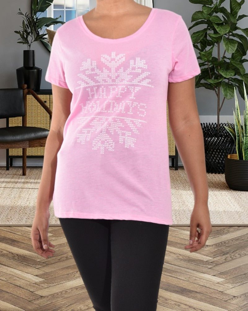 Ladies Pink Printed Tee - StylePhase SA