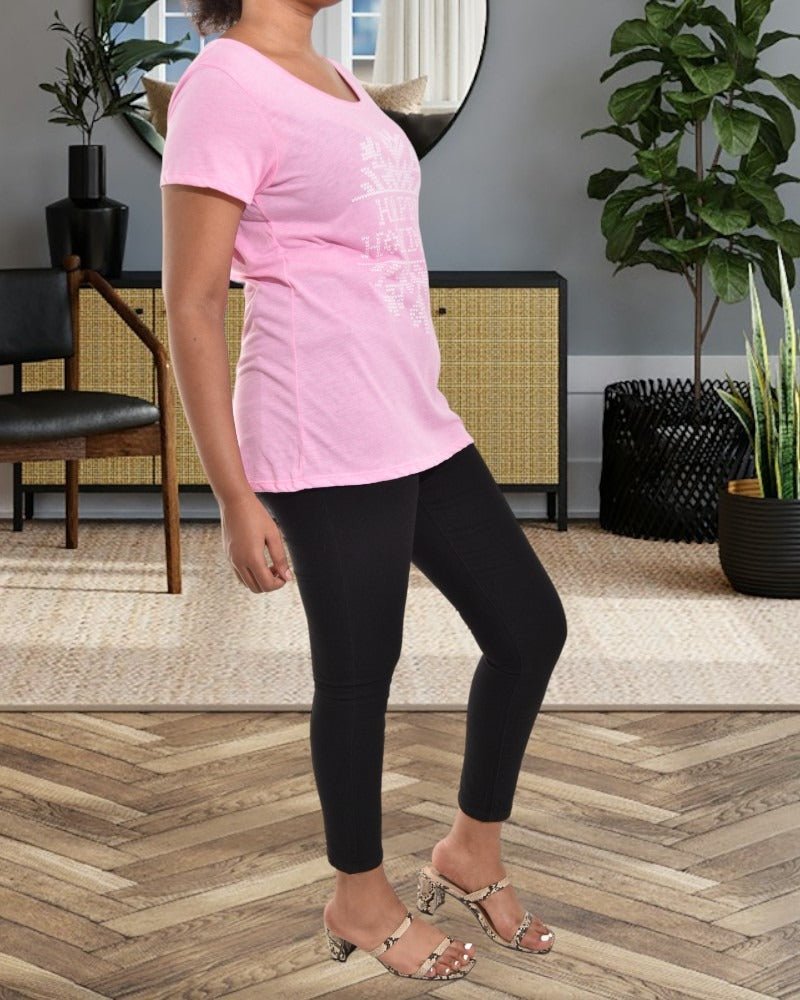 Ladies Pink Printed Tee - StylePhase SA