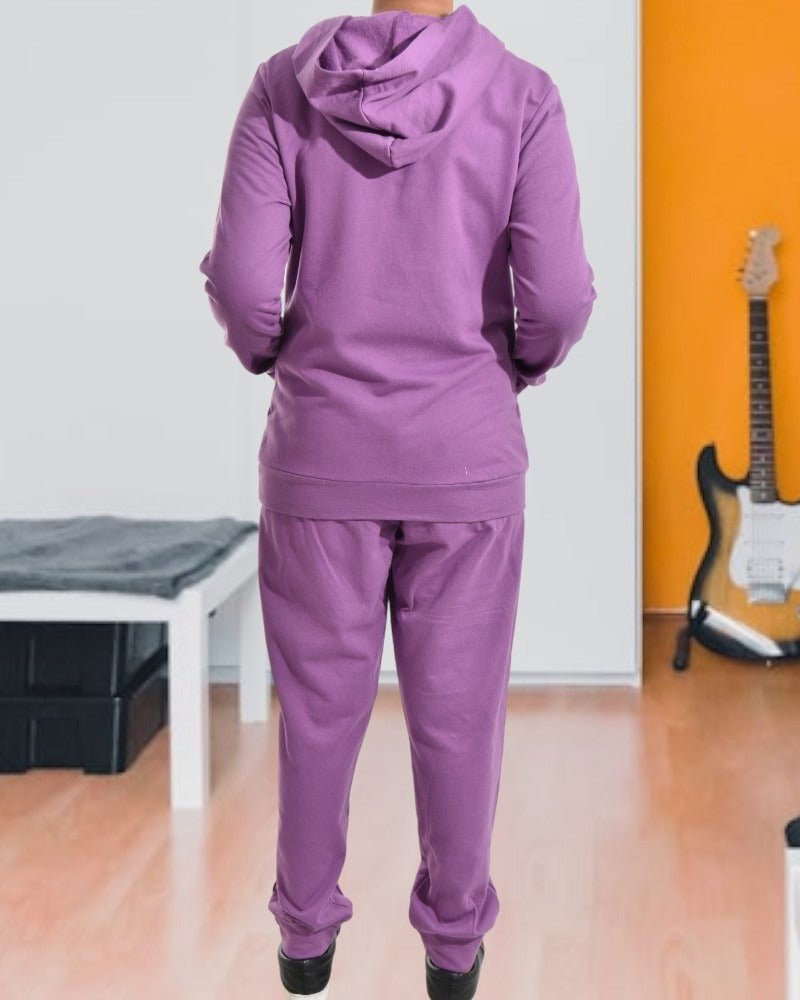 Ladies Purple Kangaroo Hoody Tracksuit - StylePhase SA