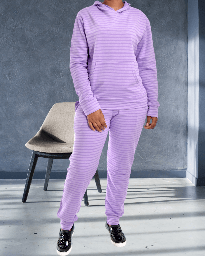 Ladies Purple Stripes Tracksuit - StylePhase SA