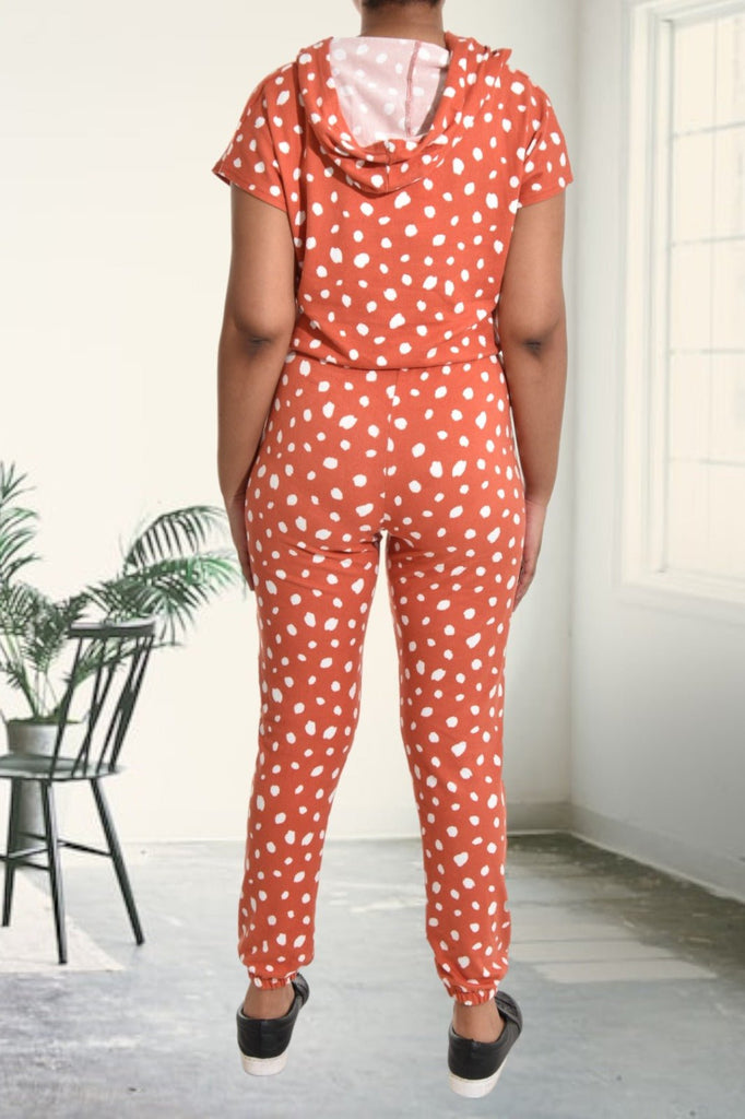 Ladies Rust Polka Dot Two Piece - StylePhase SA