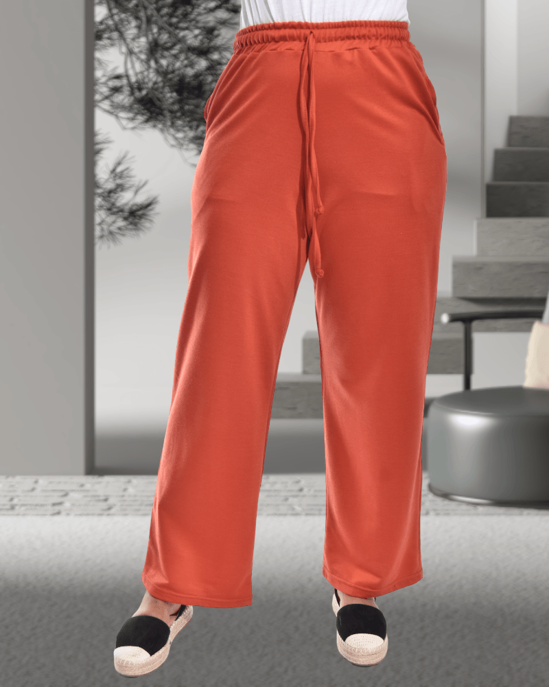 Ladies Wide Leg Rust Joggers – StylePhase SA
