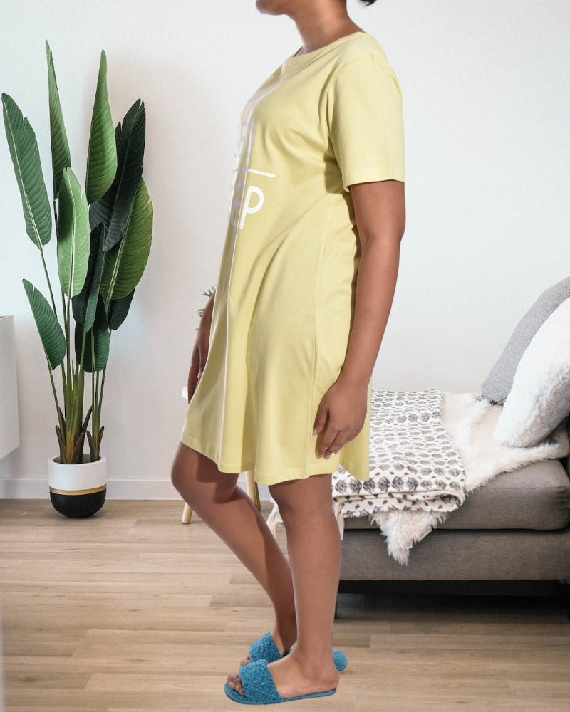 Ladies Yellow Printed Sleep Shirt - StylePhase SA
