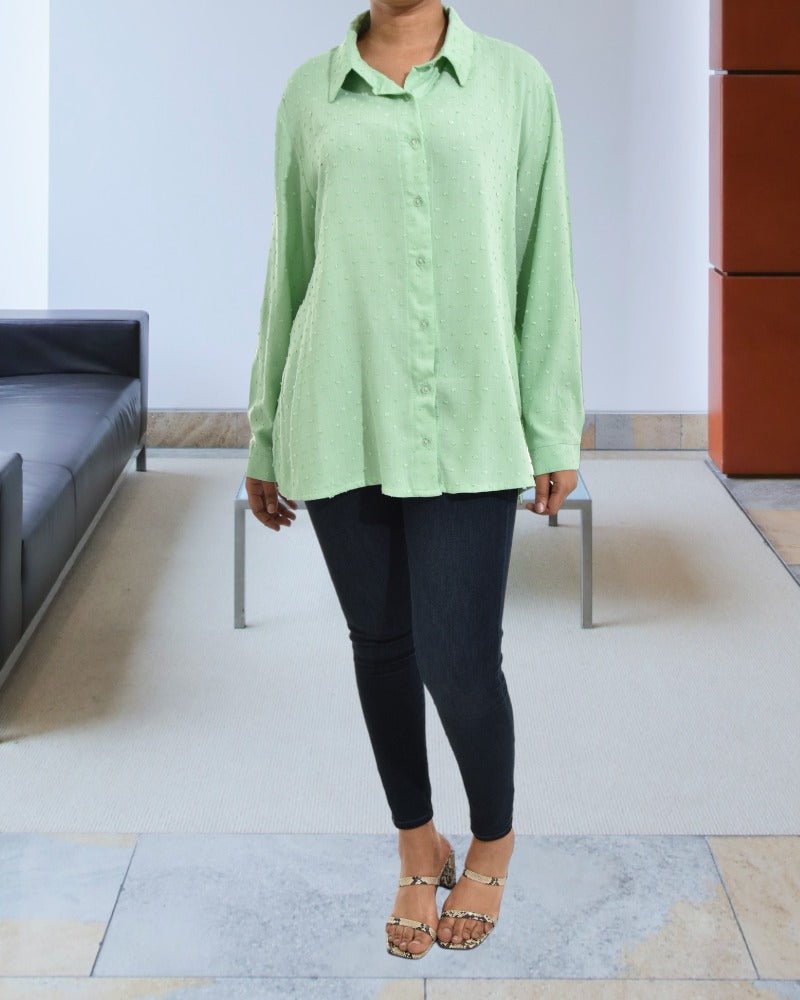 Light Green Button Shirt (Shirt Only ) - StylePhase SA