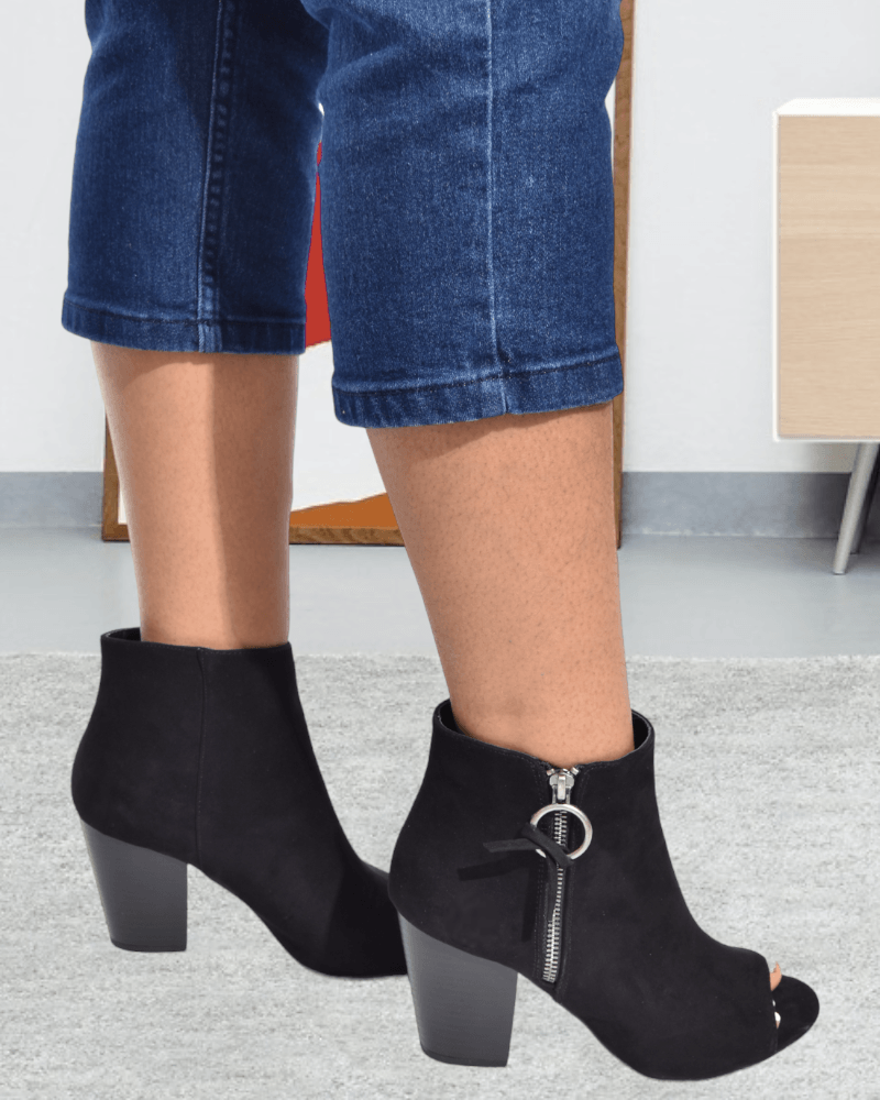 Open sales toe boot