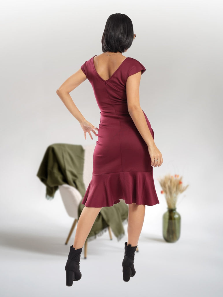 Maroon Sleeveless Dress - StylePhase SA