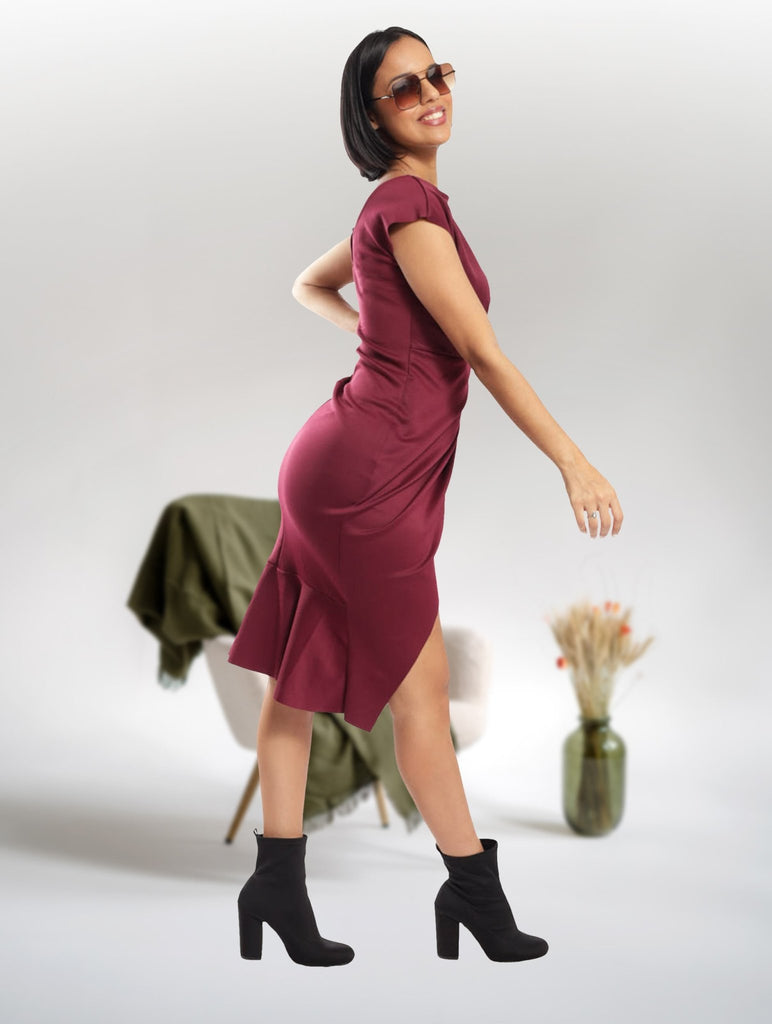 Maroon Sleeveless Dress - StylePhase SA
