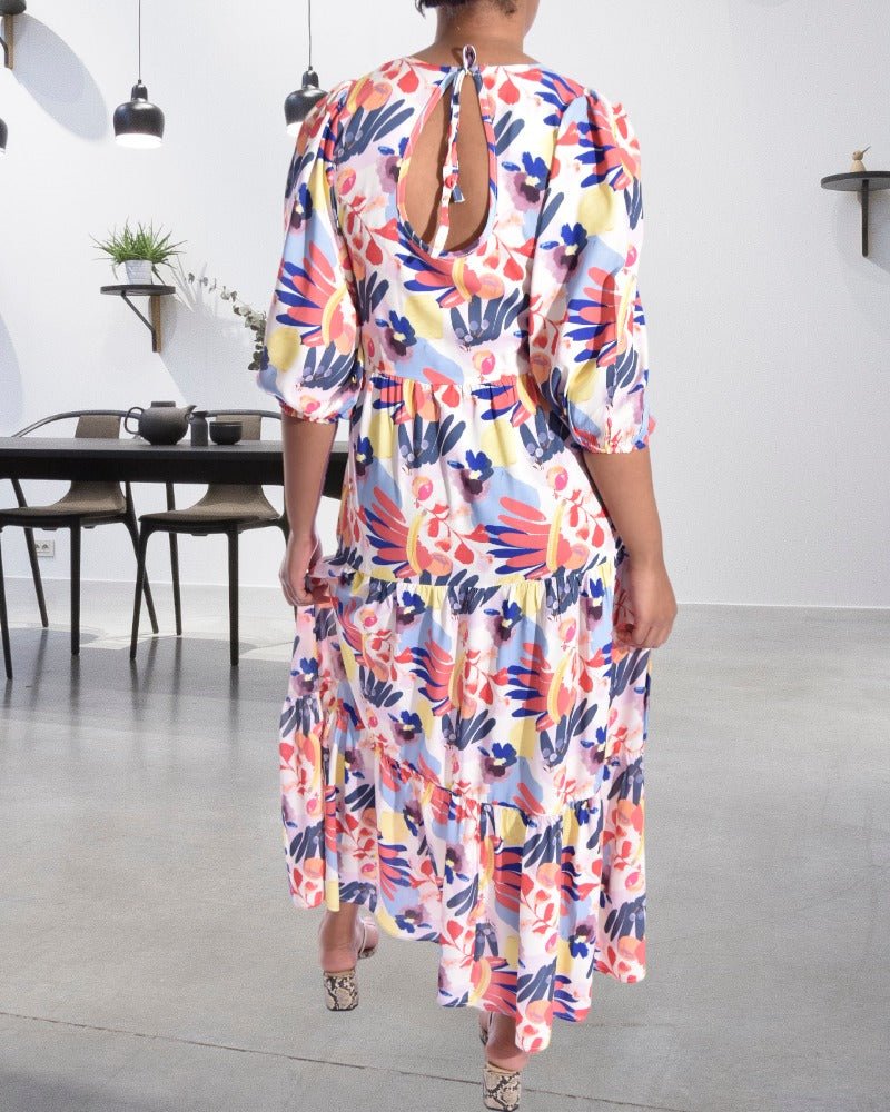 Multicolor Printed Maxi Dress - StylePhase SA