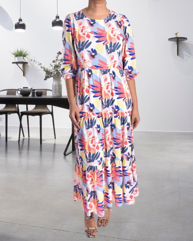 Multicolor Printed Maxi Dress - StylePhase SA