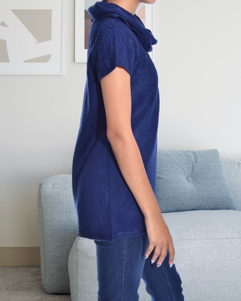 Navy Cowl Neck Jersey Top - StylePhase SA