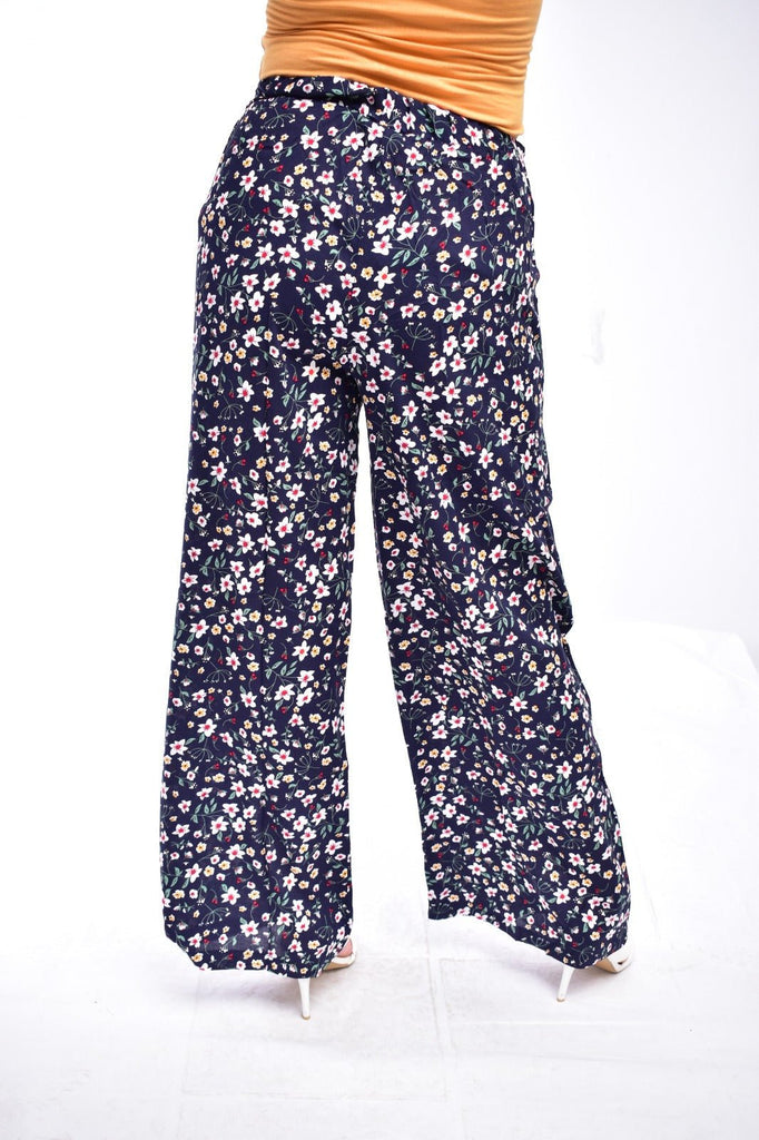 Navy Floral Palazzo Pants - StylePhase SA