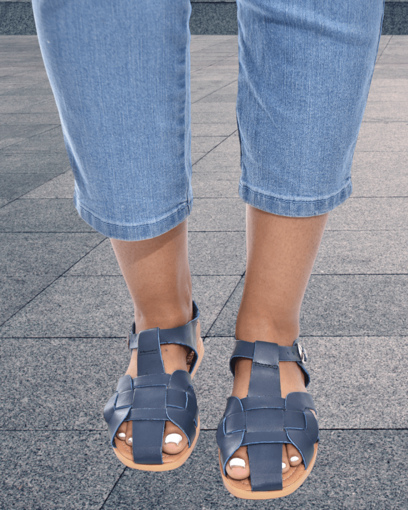 navy ladies sandals