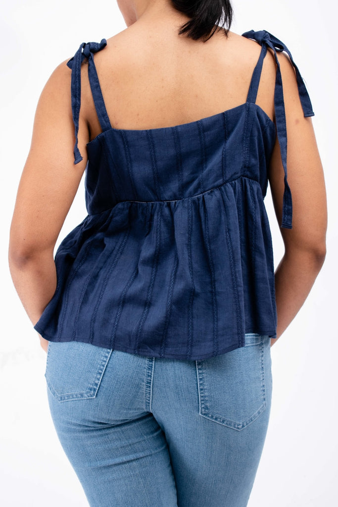 Navy Strappy Flare Top - StylePhase SA