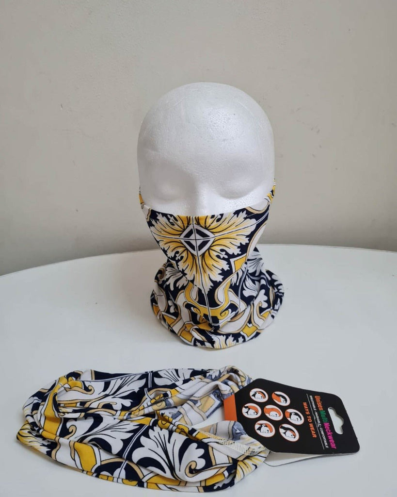 Navy/Yellow Neck Gaiter Mask - StylePhase SA