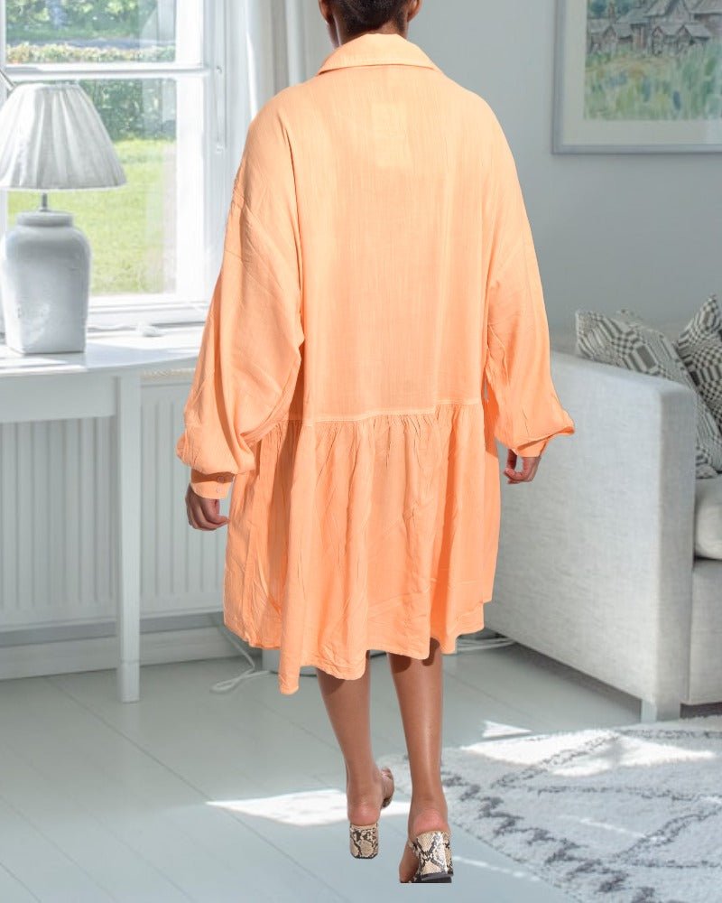 Orange Ruffle Hem Dress - StylePhase SA