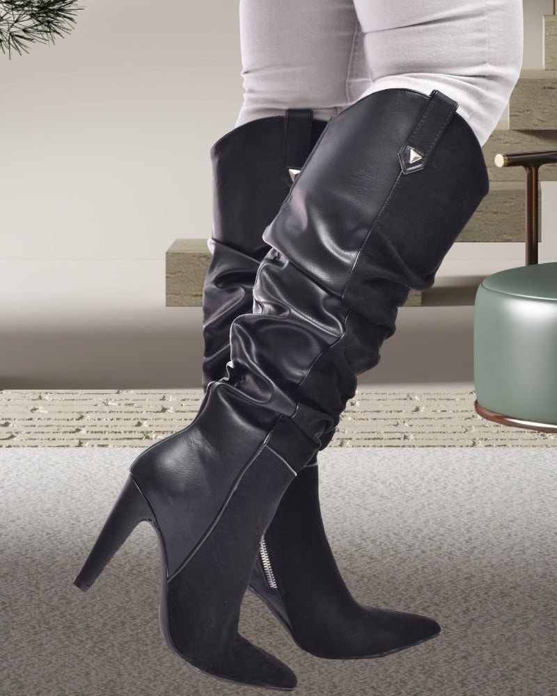 Over You Black Heeled Boots - StylePhase SA