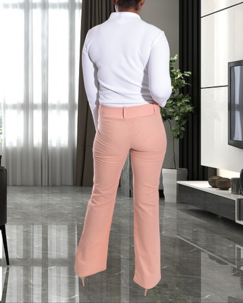 Peach Linen Bootleg Pants - StylePhase SA