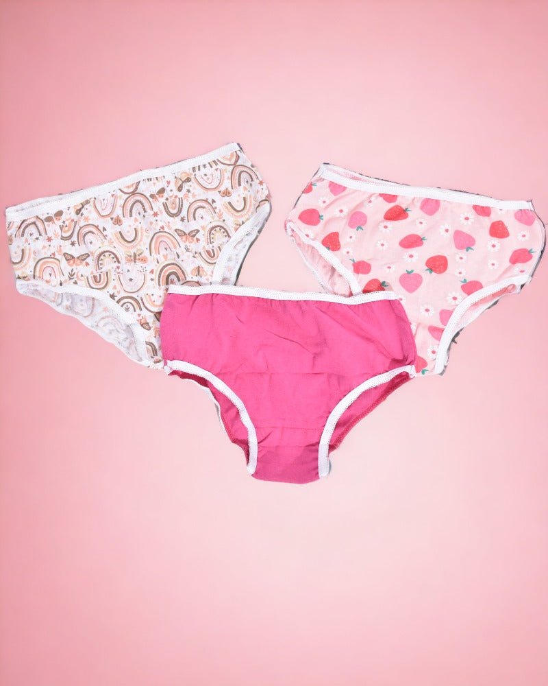 Pink Strawberry Printed 3 Pack Brief Cut - Girls - StylePhase SA