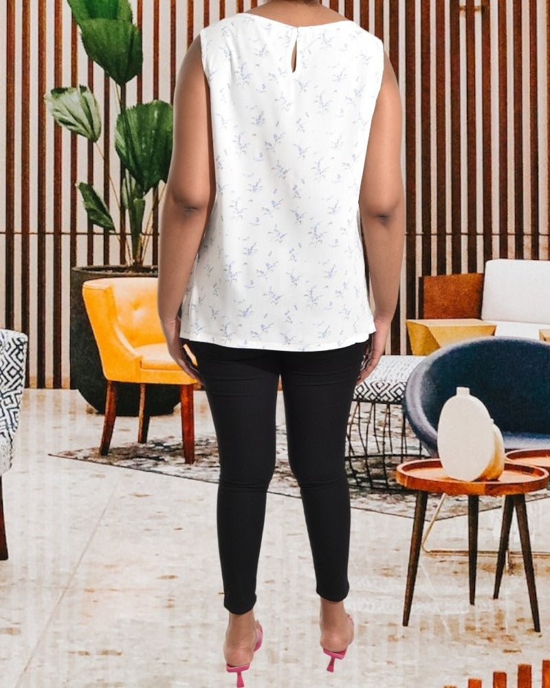 Printed White Floral Blouse - StylePhase SA