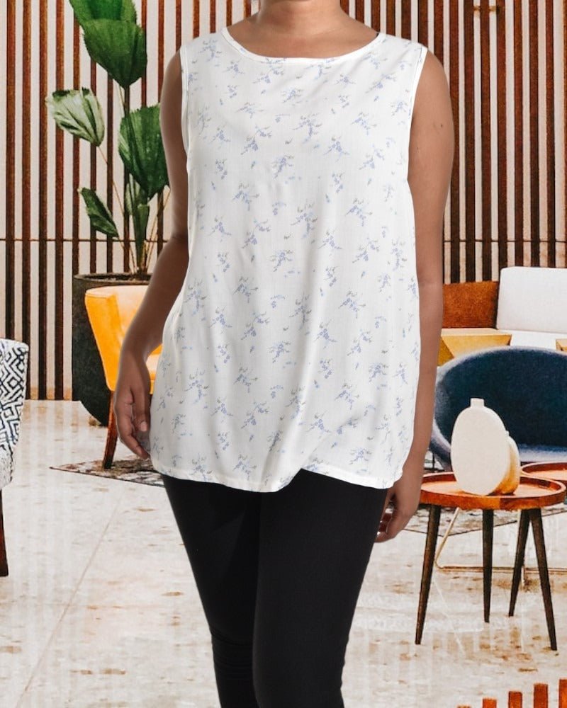 Printed White Floral Blouse - StylePhase SA