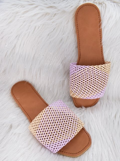 Purple and cream netted sandal - StylePhase SA
