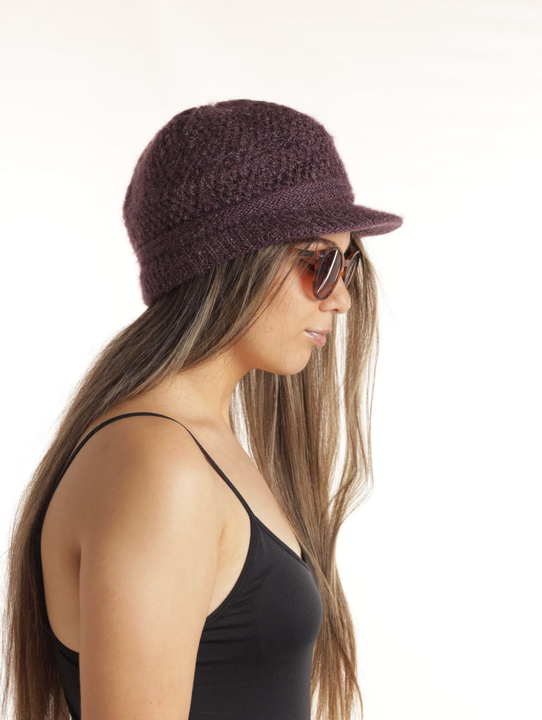 Purple Woolen Inner Fur Hat - StylePhase SA