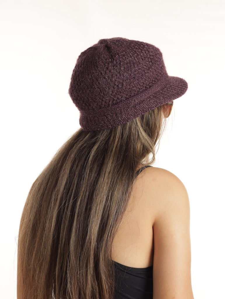 Purple Woolen Inner Fur Hat - StylePhase SA