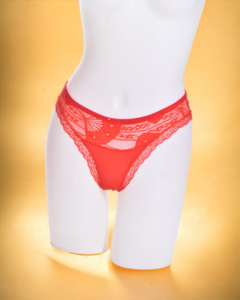 Red Lace Patterned Panty - StylePhase SA