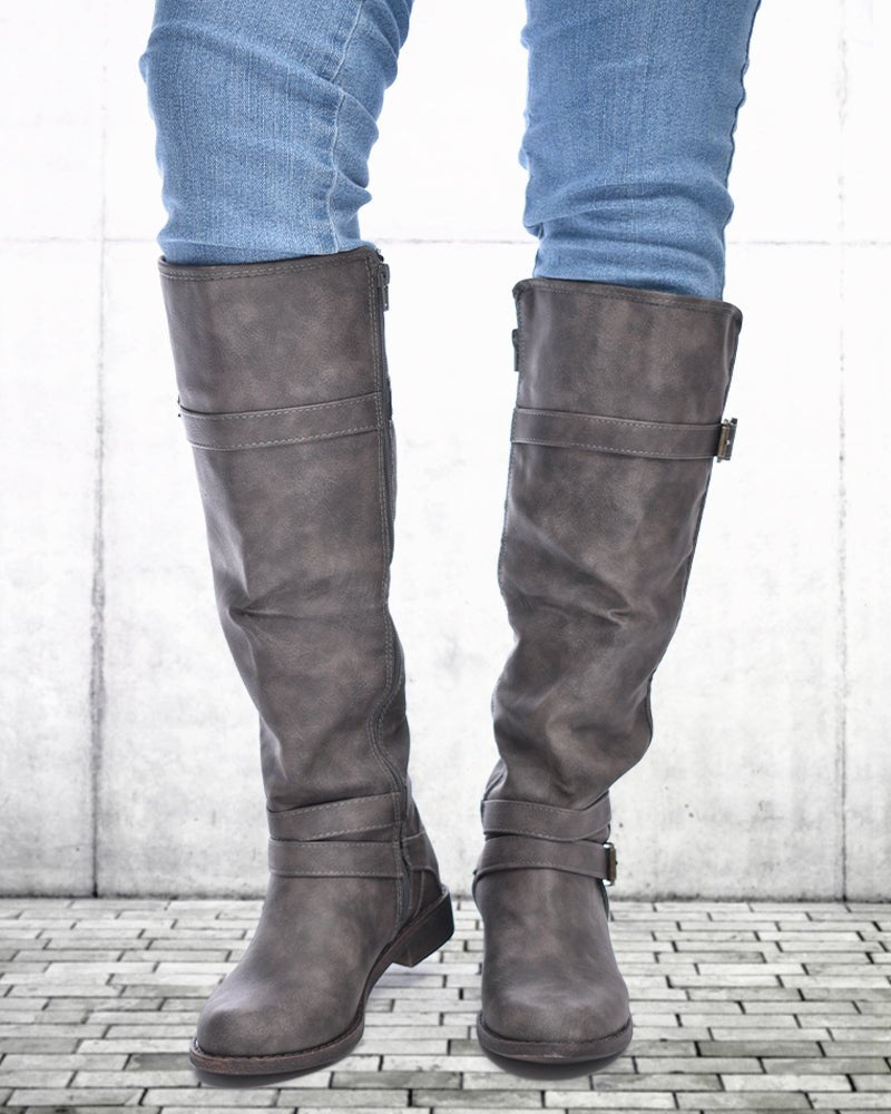 Grey suede outlet riding boots