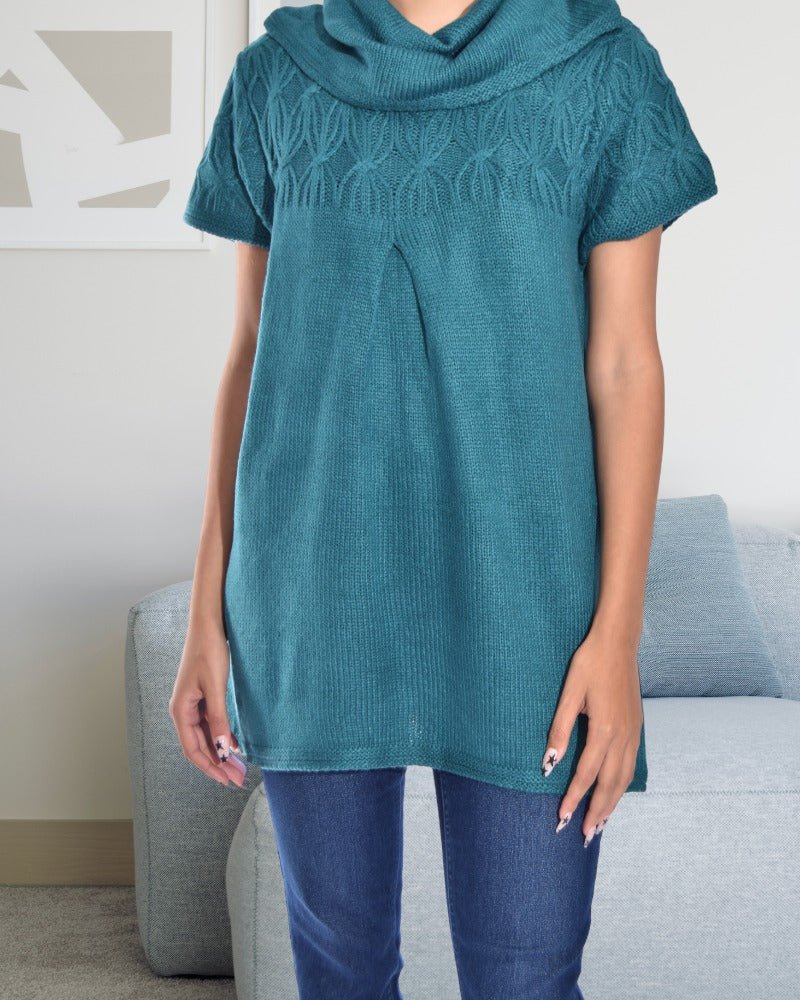 Teal Cowl Neck Jersey Top - StylePhase SA