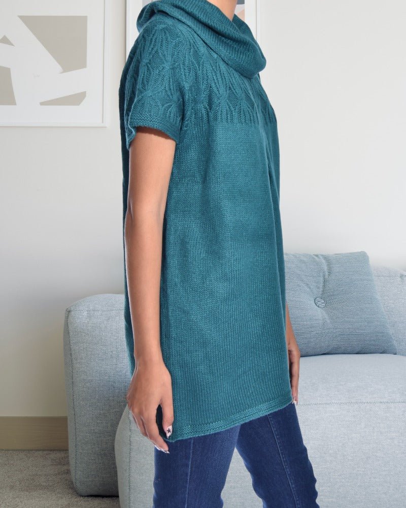 Teal Cowl Neck Jersey Top - StylePhase SA