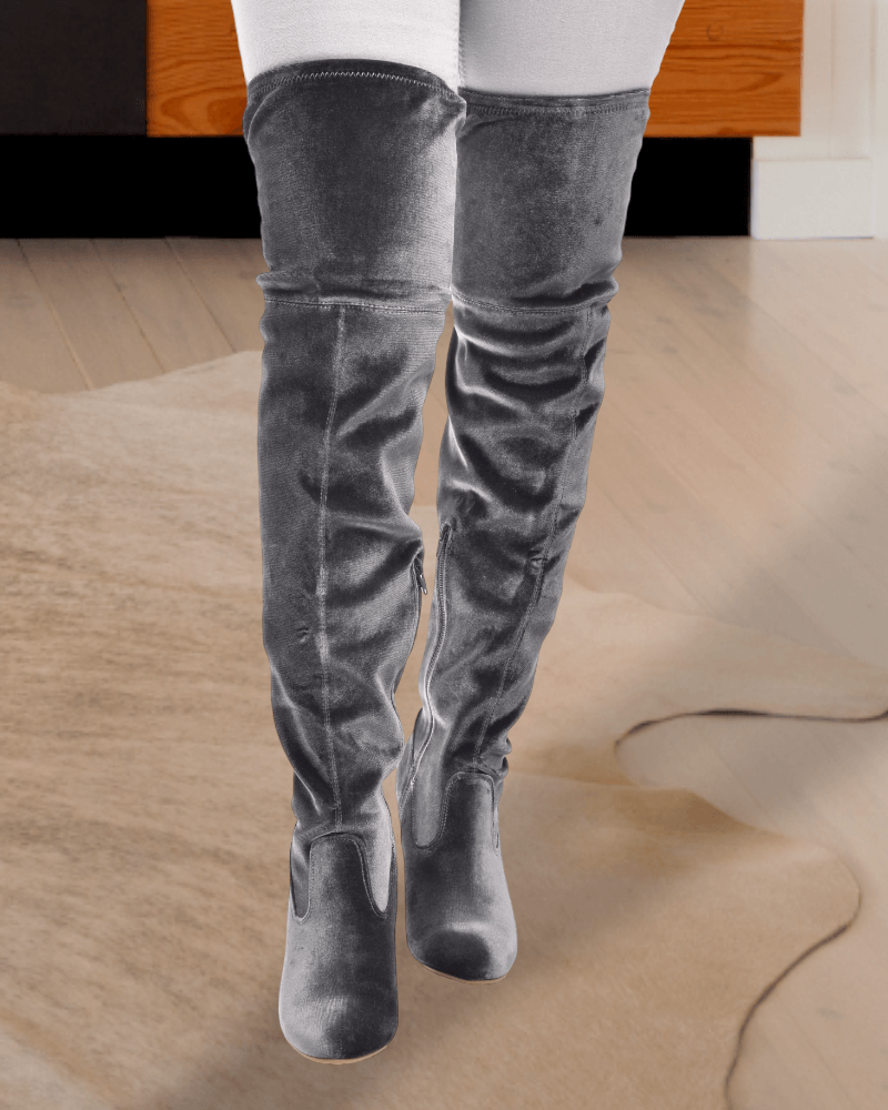 Grey 2025 thigh boots